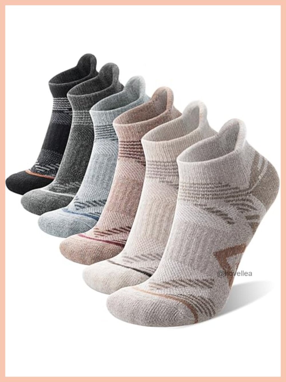 Merino Wool Ankle Hiking Running Socks Moisture Control Compression 5 Pairs